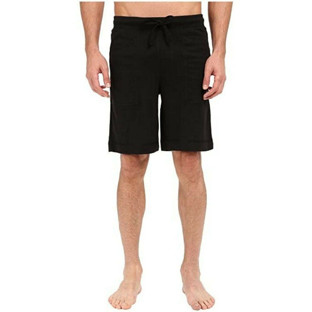 Alo Mens Black Elastic Waist Pull On Comfort Athletic Shorts Size Large